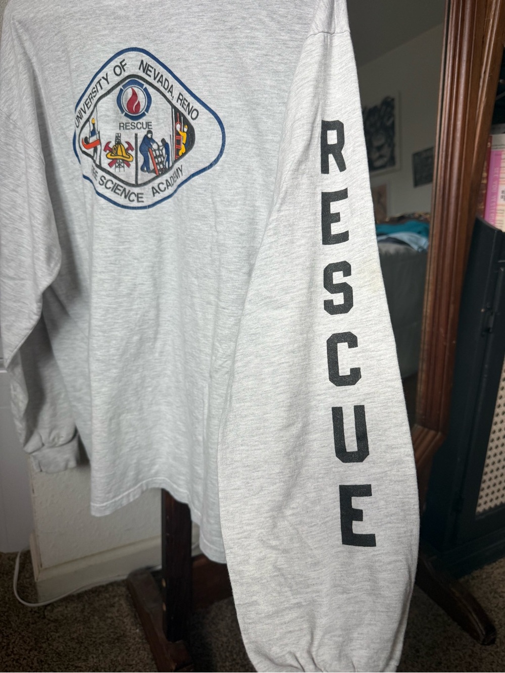 Vintage 90s UNR Fire Science Academy Rescue Hanes Beefy T Long Sleeve Shirt L